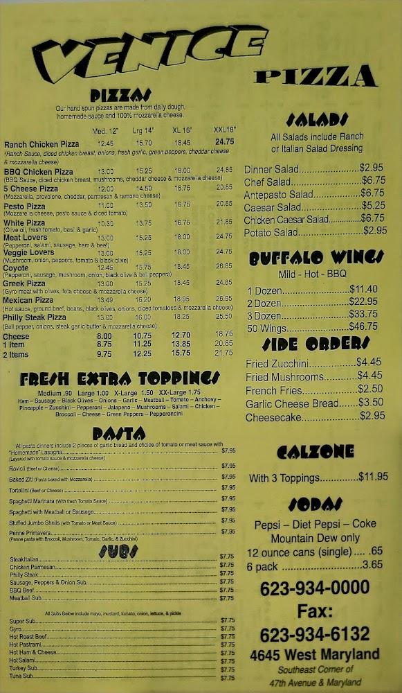 Venice Pizza Menu image 3